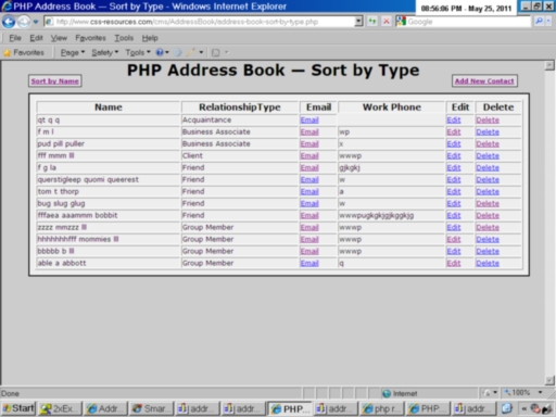 Address Book Sort Contacts By Type